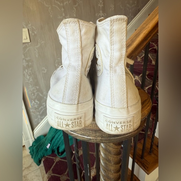 Converse Chuck Taylor All-Star ladies platform high tops white good condition  7 - Picture 4 of 7